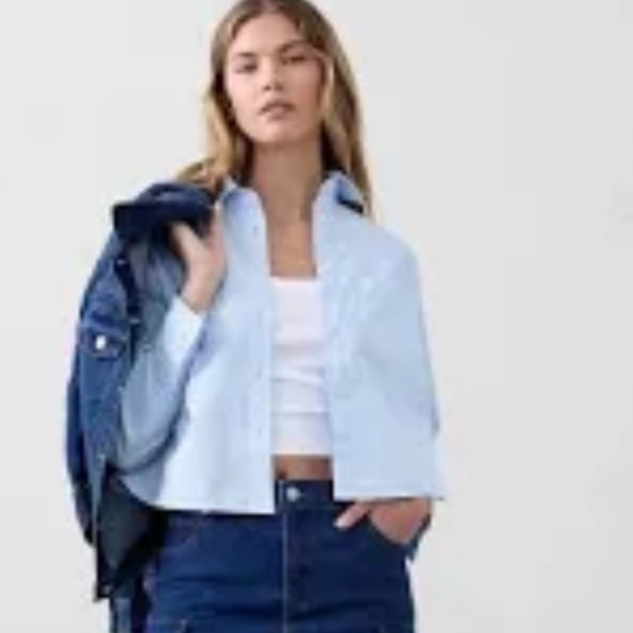 Banana Republic  cropped Blush Pink button Shirt - Picture 4 of 4